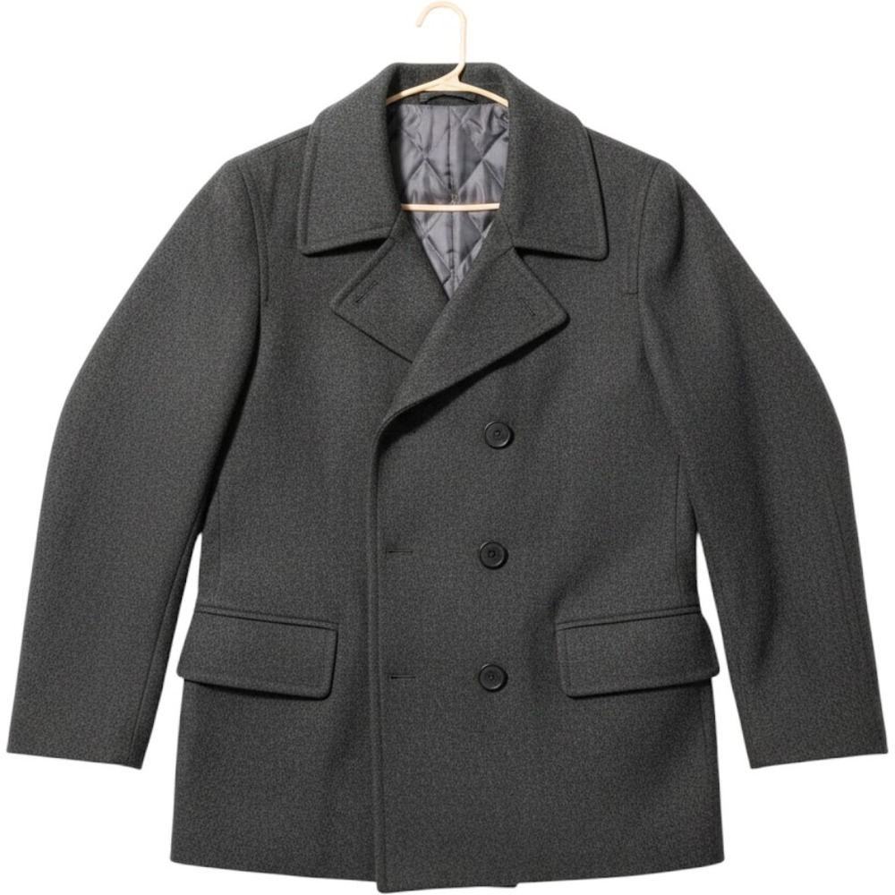 Delias Charcoal Grey Double breasted peacoat size large Vintage Winter Preppy